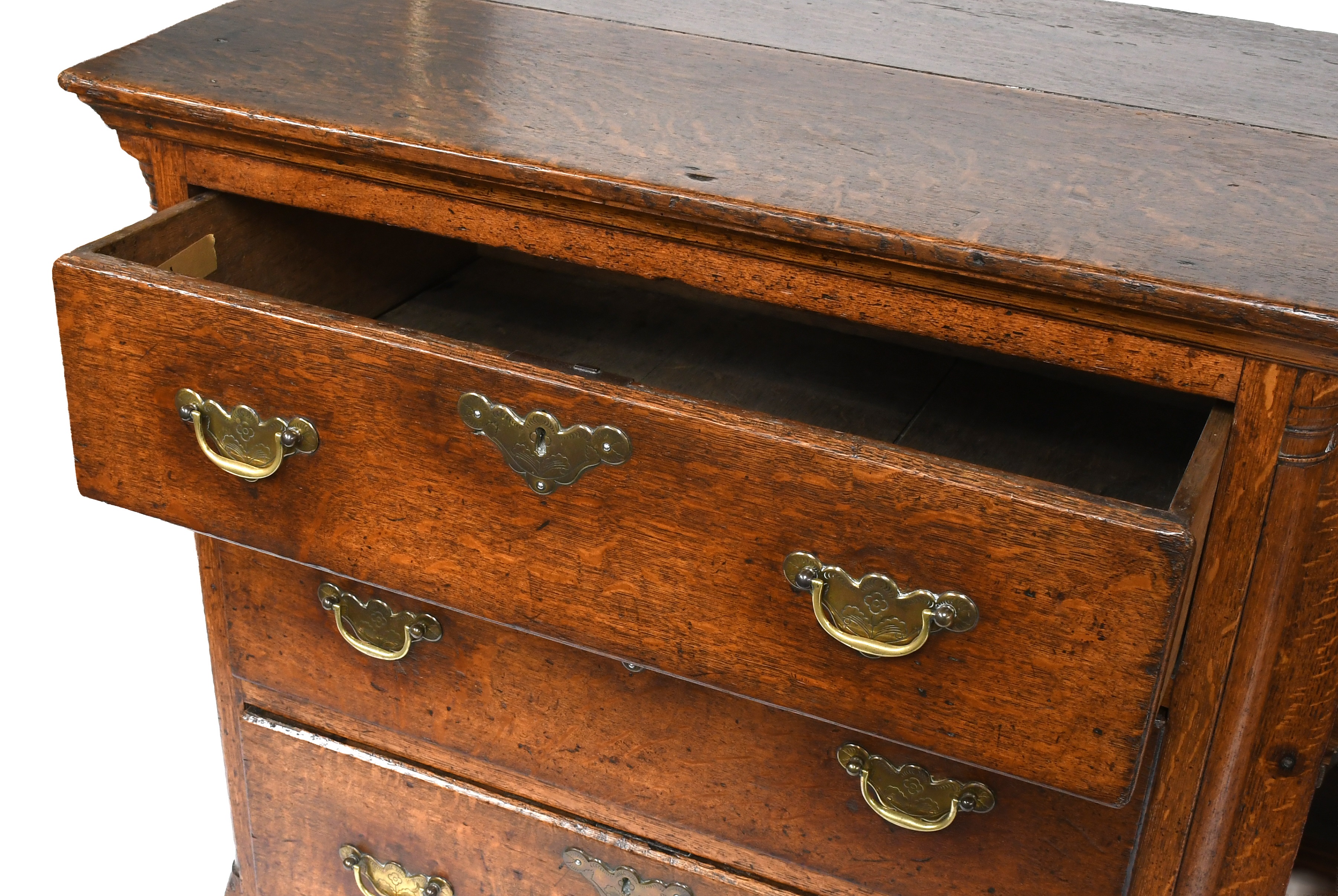Lot 403 - A George II Oak Enclosed Dresser Base, mid