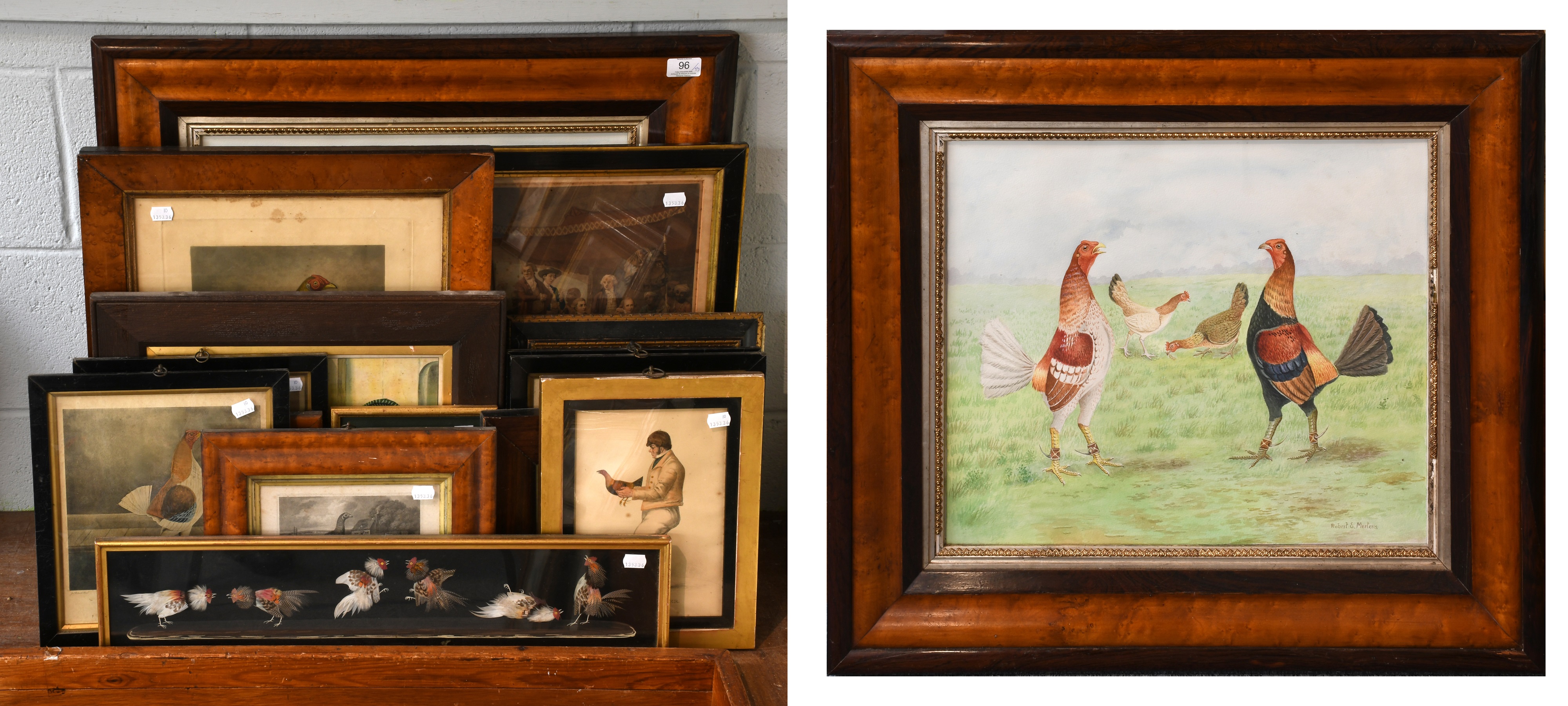 Lot 96 - Robert E Mertens (20th Century) Game fowl