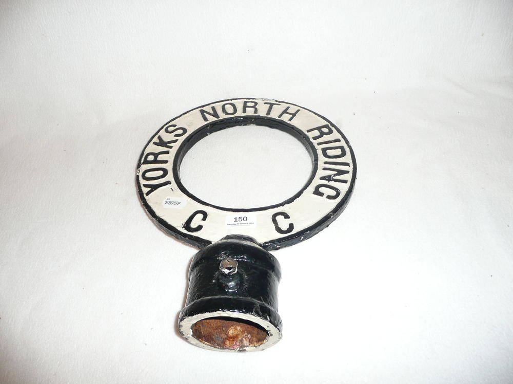 Lot 150 - Yorkshire North Riding C C target sign