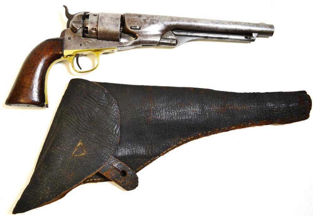 Lot 623 - A Colt Model 1860 Army Six Shot Percussion Cap Revolver, 44 calibre, the 20cm steel barrel...