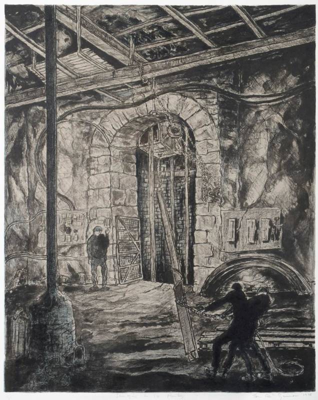 Lot 14 - Tom McGuinness (1926-2006) ''Slingin in the Pantry''  Signed, inscribed and dated 1978,...
