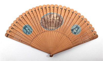 Lot 2011 - The Dauphin and Marie-Therese: A Late 18th Century Wooden Brisé Fan, carved and pierced, the...