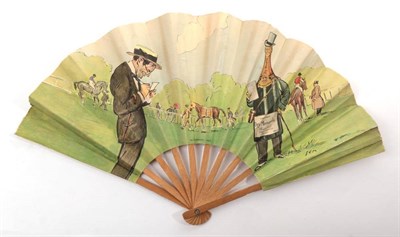 Lot 2068 - An Early 20th Century Champagne Advertising Fan for Dry Monopole, produced by Heinsieck et Cie,...
