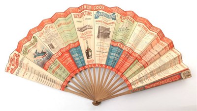 Lot 2073 - Compagnie Des Chemins De Fer De L'Ouest'', A 3rd Quarter 19th Century Fan, advertising the...