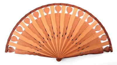 Lot 2095 - A Contemporary Wooden Brisé Fan, by the French Eventailliste Frederick Gay. Signed ''Frederick...
