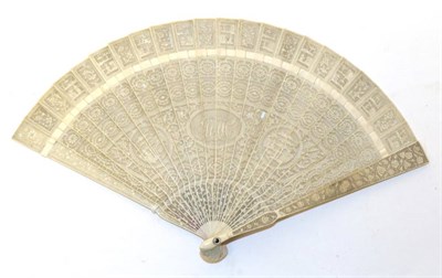 Lot 2179 - A Small and Delicate Chinese Carved Ivory Brisé Fan, Qing Dynasty, circa 1820's, the twenty...