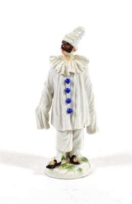 Lot 548 - A Meissen Porcelain Figure of Pierrot, 20th