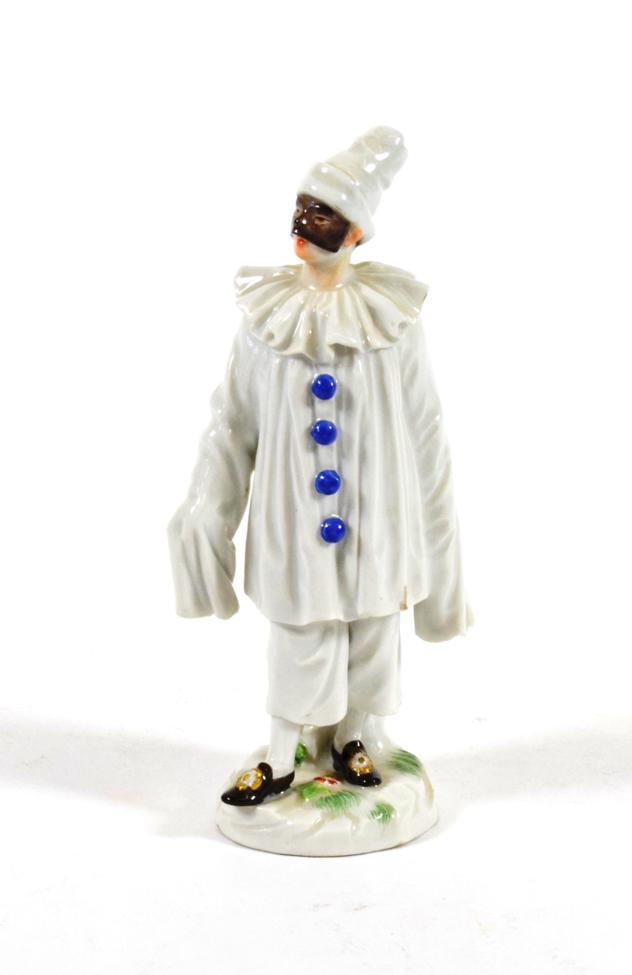 Lot 548 - A Meissen Porcelain Figure of Pierrot, 20th