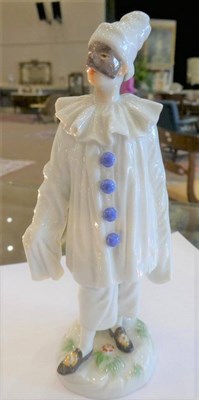 Lot 548 - A Meissen Porcelain Figure of Pierrot, 20th