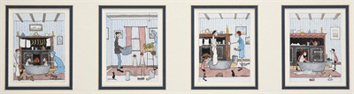 Lot 1046 - Geoffrey Woolsey Birks (1929-1993) ''The Bathtub Series'' Each signed and inscribed below, ''Two in