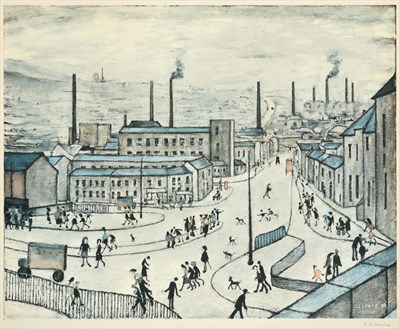 Lot 1004 - After Laurence Stephen Lowry RBA, RA (1887-1976) ''Huddersfield'' Signed, with the blindstamp...