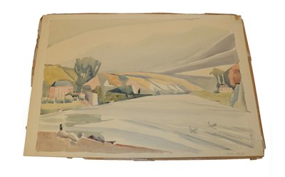 Lot 1037 - Edith Lawrence (1890-1973) ''River Seine'' Signed and inscribed, watercolour, together with...