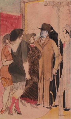 Lot 1049 - David Schneuer (1905-1988) Polish/Israeli ''Street Corner, St Michel'' Signed, mixed media, 30cm by