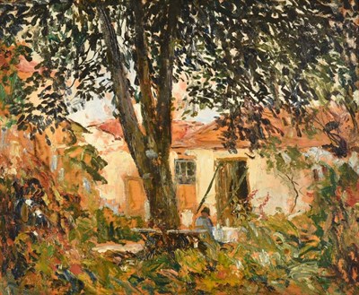 Lot 1061 - Alexander Jamieson (1873-1937) Scottish Garden Hotel Victoria, Tenerife Oil on panel, 36.5cm by...