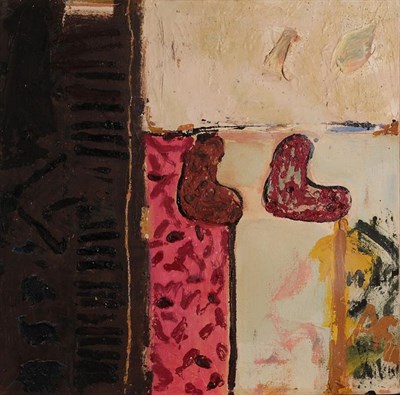 Lot 1123 - Alan Gummerson (b.1928) ''Stand Sit'' Signed, inscribed verso, oil on canvas, 51cm by 51cm...