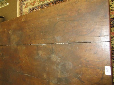 Lot 470 - ~ A Joined Oak Refectory Style Dining Table, basically 18th century, the plank top above a...