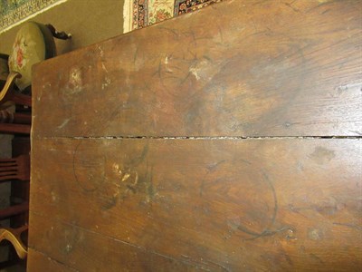 Lot 470 - ~ A Joined Oak Refectory Style Dining Table, basically 18th century, the plank top above a...
