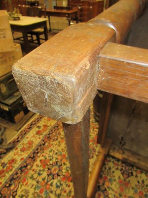 Lot 470 - ~ A Joined Oak Refectory Style Dining Table, basically 18th century, the plank top above a...