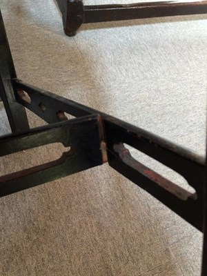 Lot 470 - ~ A Joined Oak Refectory Style Dining Table, basically 18th century, the plank top above a...